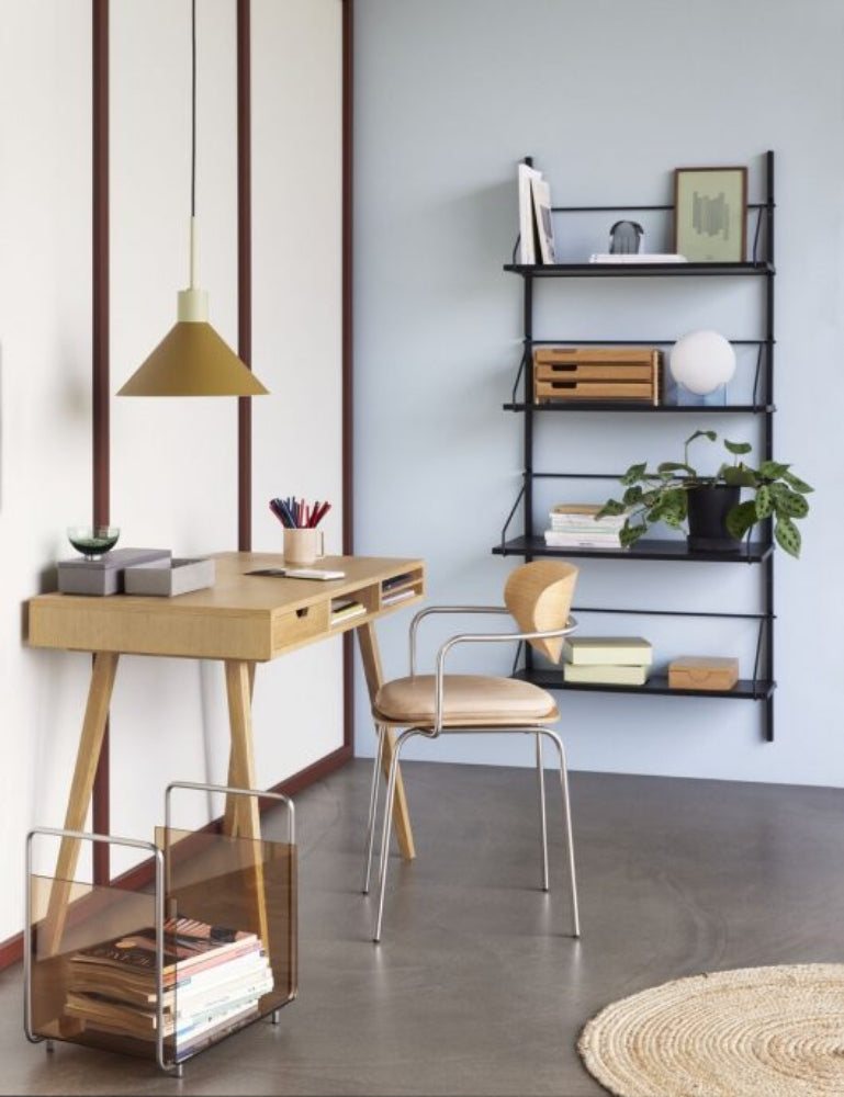 Hubsch Oak Veneer Desk with compartments